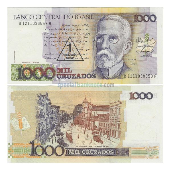 Brazil Cruzados Novos Cruzados Novos Overprint On Banknote