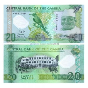 Gambia 20 Dalasis Polymer Banknote, 2014, UNC