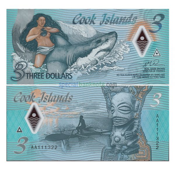 Cook Islands 3 Dollars Commemorative Polymer Banknote, 2021, P-11a, UNC