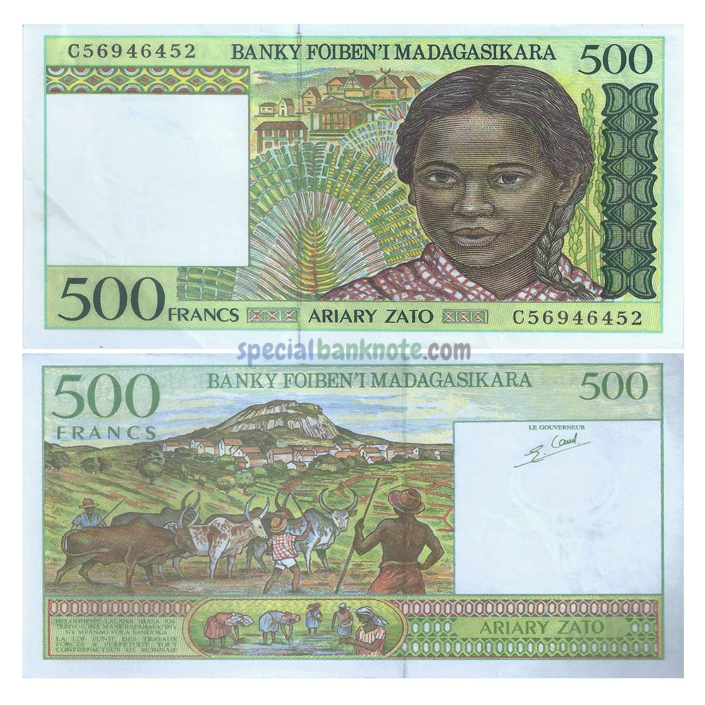 Madagascar 500 Francs Banknote, 1994-2004, Aunc - Special Minds Store