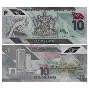 Trinidad & Tobago 10 Dollars Polymer Banknote, 2020, UNC