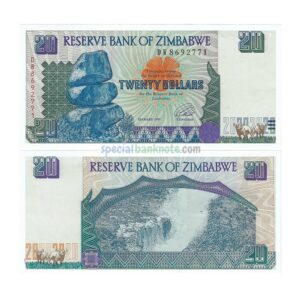 Zimbabwe 20 Dollars Banknote, 1997, UNC