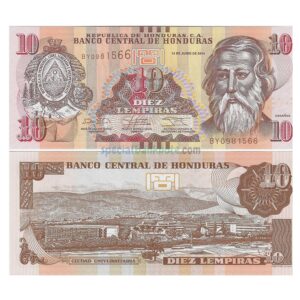 Honduras 10 Lempira Banknote, 2012-2019, UNC