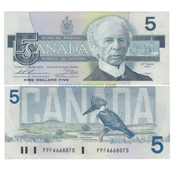 Canada 5 Dollars Banknote, 1986, AUNC