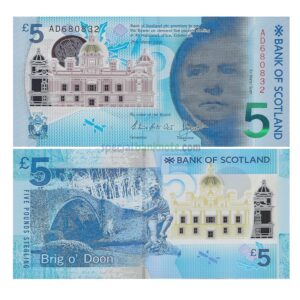 Scotland 5 Pounds Bank of Scotland Polymer Banknote, 2016, P-130a, UNC