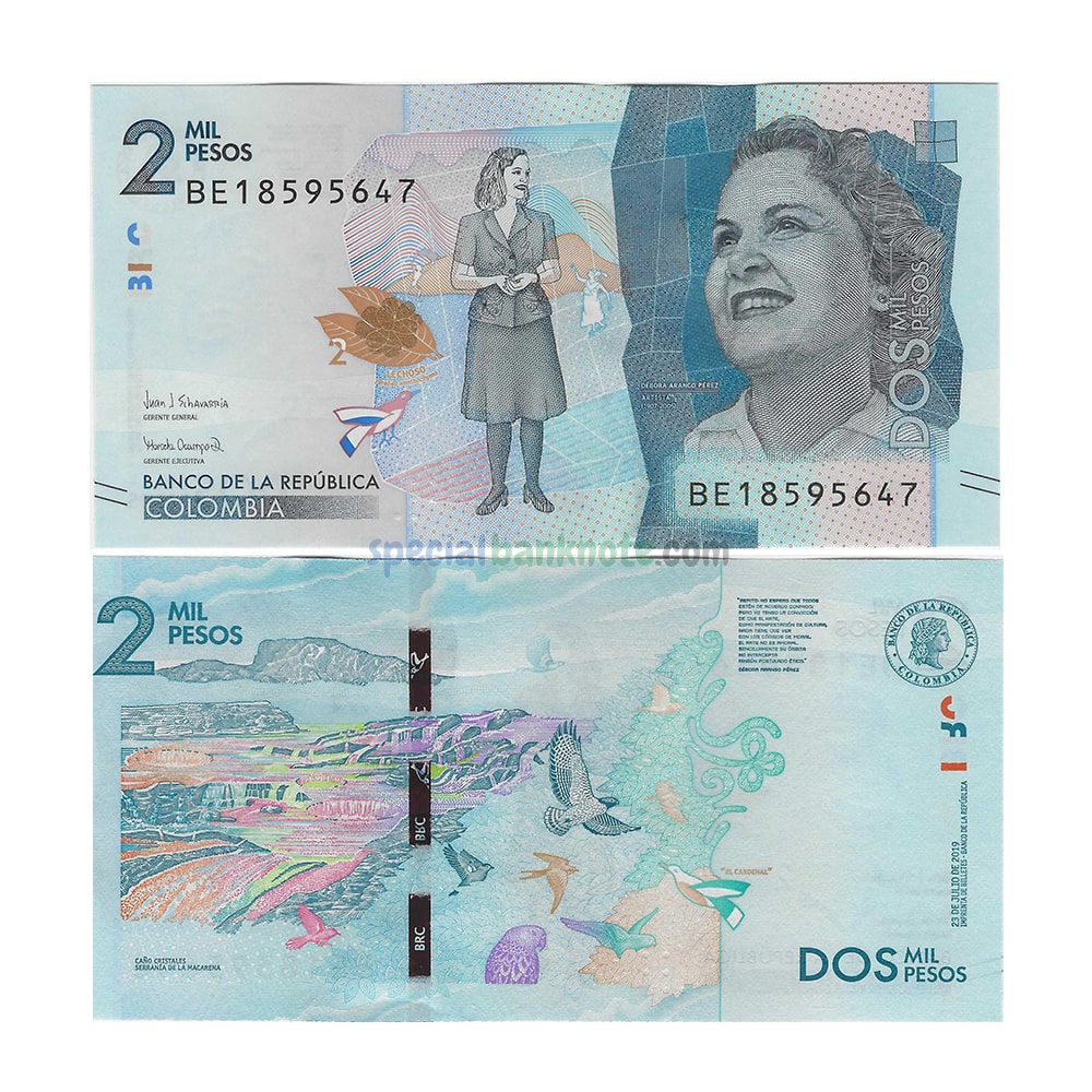 Colombia 2000 Pesos Banknote, 2019, UNC - Special Minds Store
