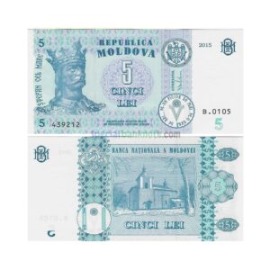 Moldova 5 Leu Banknote, 2015, P-B22, UNC