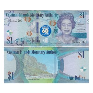 Cayman Islands 1 Dollar 60th Anniversary of First Constitution Used Banknote, 2018, VF, Elizabeth II (1952-2022)
