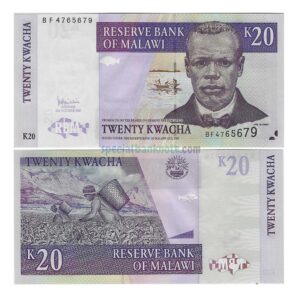 Malawi 20 Kwacha Banknote, 2007, P-52c, UNC