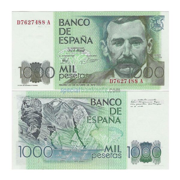 Spain 1000 Francs Banknote, 1979, P-158a4, UNC