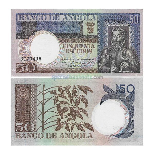 Angola 50 Escudos Banknote, 1973, P-105a, UNC
