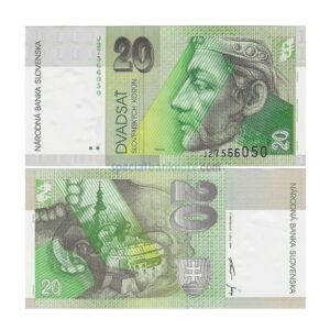 Slovakia 20 Tolarjev Banknote, 1992, UNC 50 Korun Banknote, 1999, P-20d, UNC