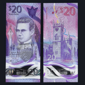 Barbados 20 Dollars Vertical Polymer Banknote, 2022, P-83a, UNC