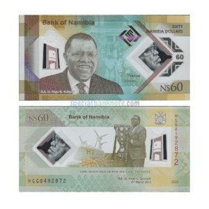 Namibia 60 Dollars 60 Years of Excellence Commemorative Issue Polymer Banknote, P-19a, 2025, UNC