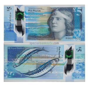 Scotland 5 Pounds Bank of Scotland Polymer Banknote, 2016, P-370a, UNC