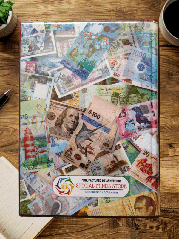 Special Minds Store® Aesthetic Design 120 Packet Banknote Album Collection Book, Acid-Free, PVC-Free Sleeves Album for World Currency Collection - Image 2