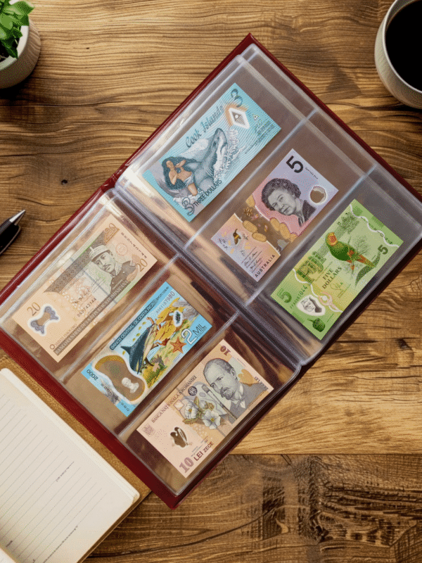Special Minds Store® Aesthetic Design 120 Packet Banknote Album Collection Book, Acid-Free, PVC-Free Sleeves Album for World Currency Collection - Image 3