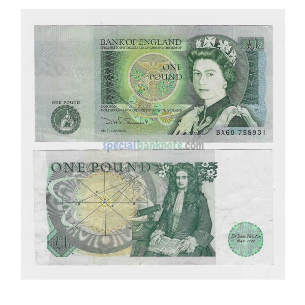 England 1 Pound Used Banknote, 1982, P-377b, VF