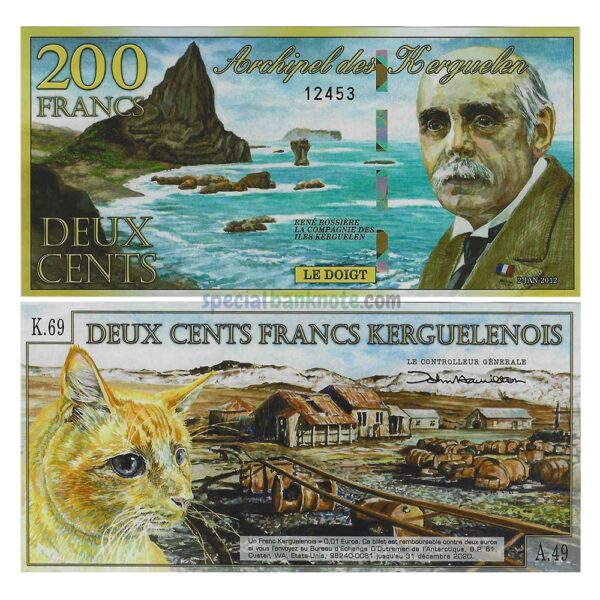 Kerguelen Islands 200 Francs Kerguelenois Polymer Banknote, 2010-2012, UNC (Fantasy Banknote)