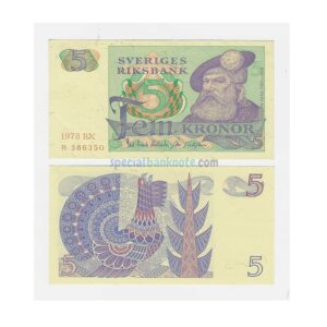 Sweden 5 Kronor Banknote,1979, P-51d2, UNC