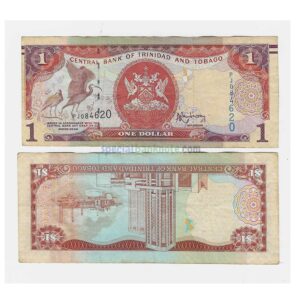 Trinidad & Tobago 1 Dollar Used Banknote, 2014, P-46Aa1, VF
