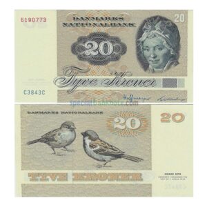 Denmark 20 Francs Banknote, 1981, P-49c, UNC