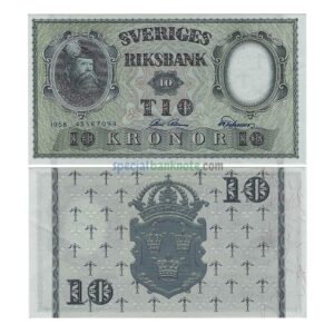 Sweden 10 Kronor Banknote, 1958, P-43f, UNC