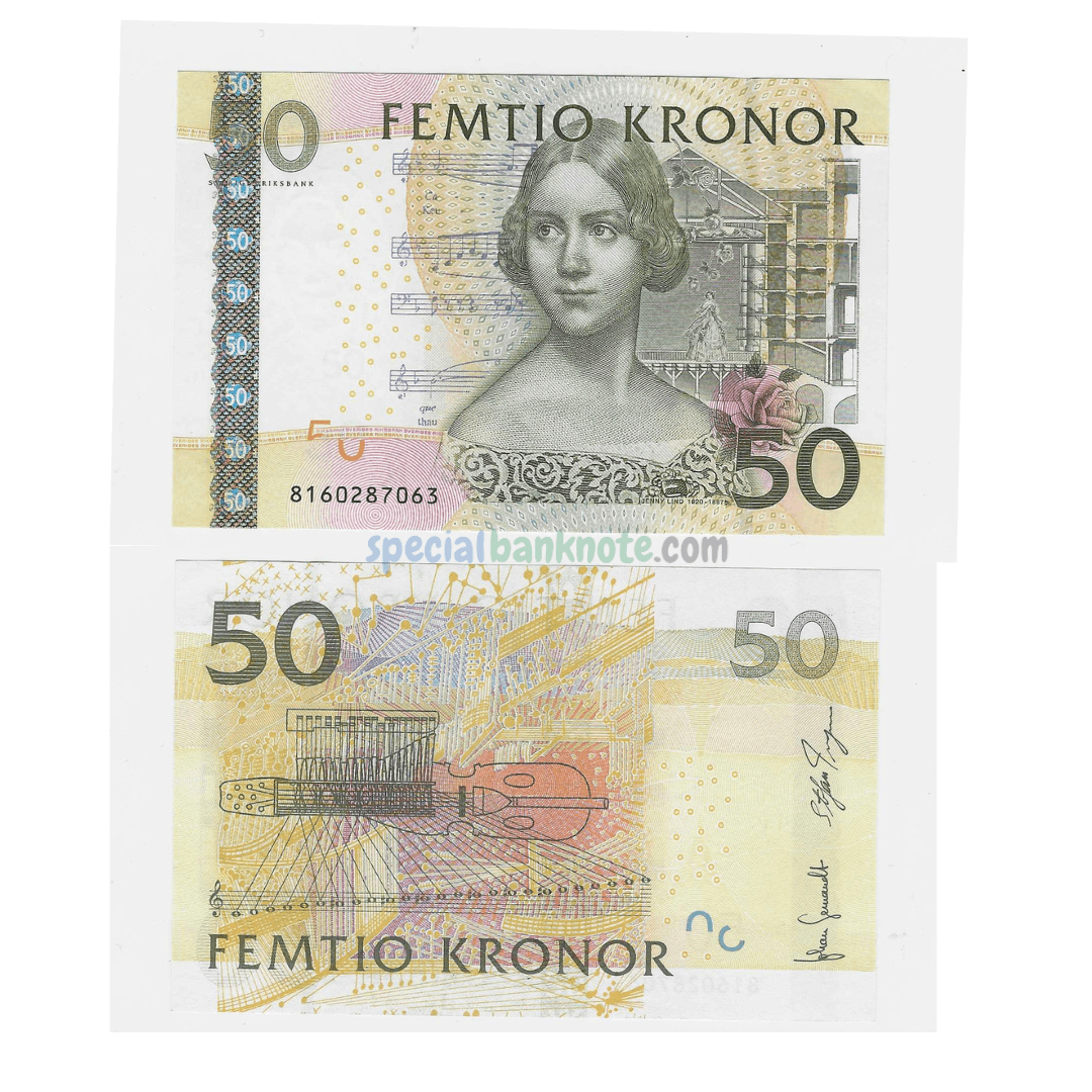 Sweden 50 Kronor Banknote, 1991-2003, P-62a, UNC