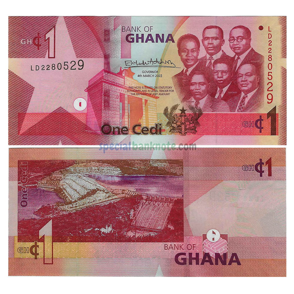 Ghana 1 Cedi Banknote, 2019-2025, P-45b, UNC
