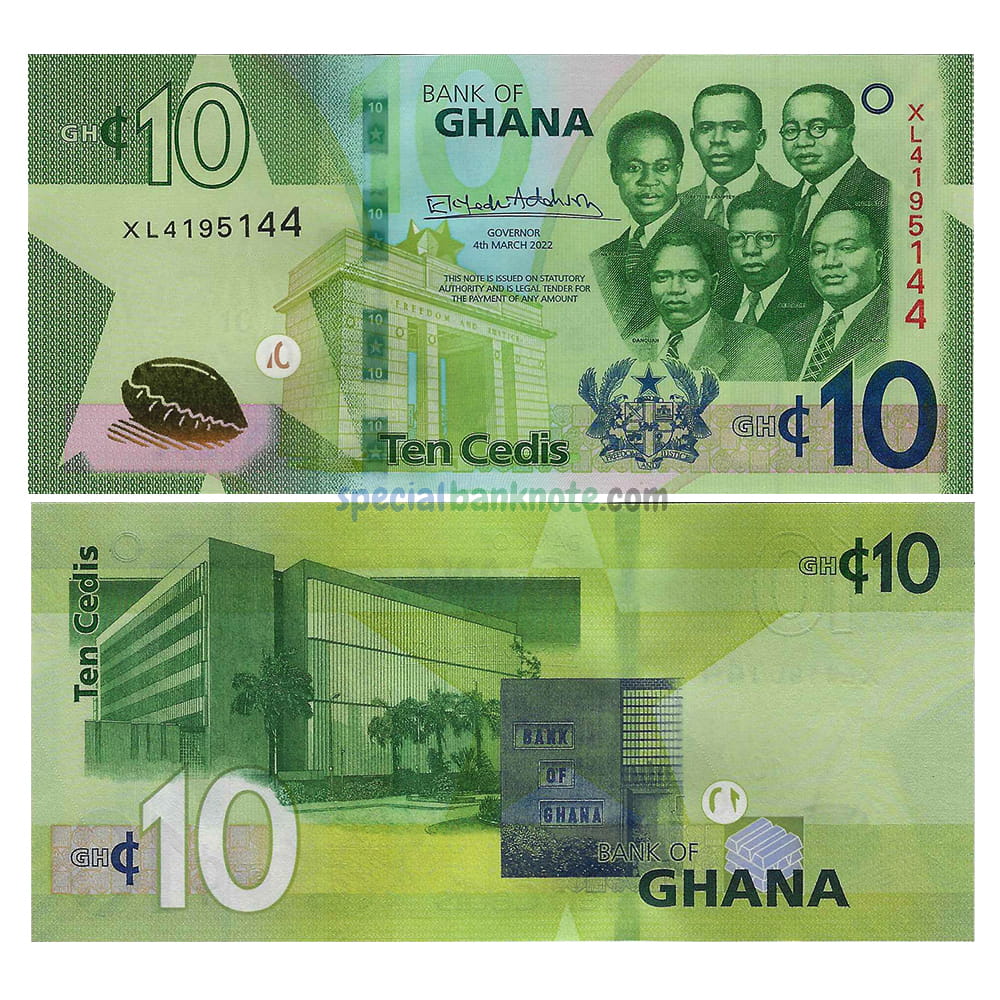 Ghana 10 Cedi Banknote, 2019-2025, P-47a, UNC